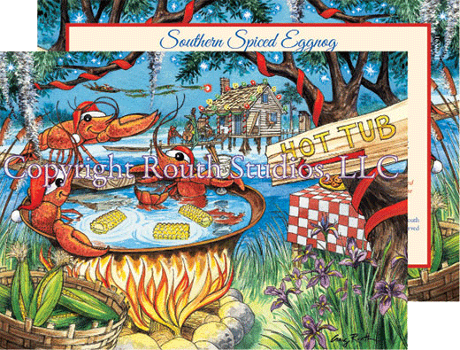 Louisiana Cajun Christmas Cards Crawfish Boil card
